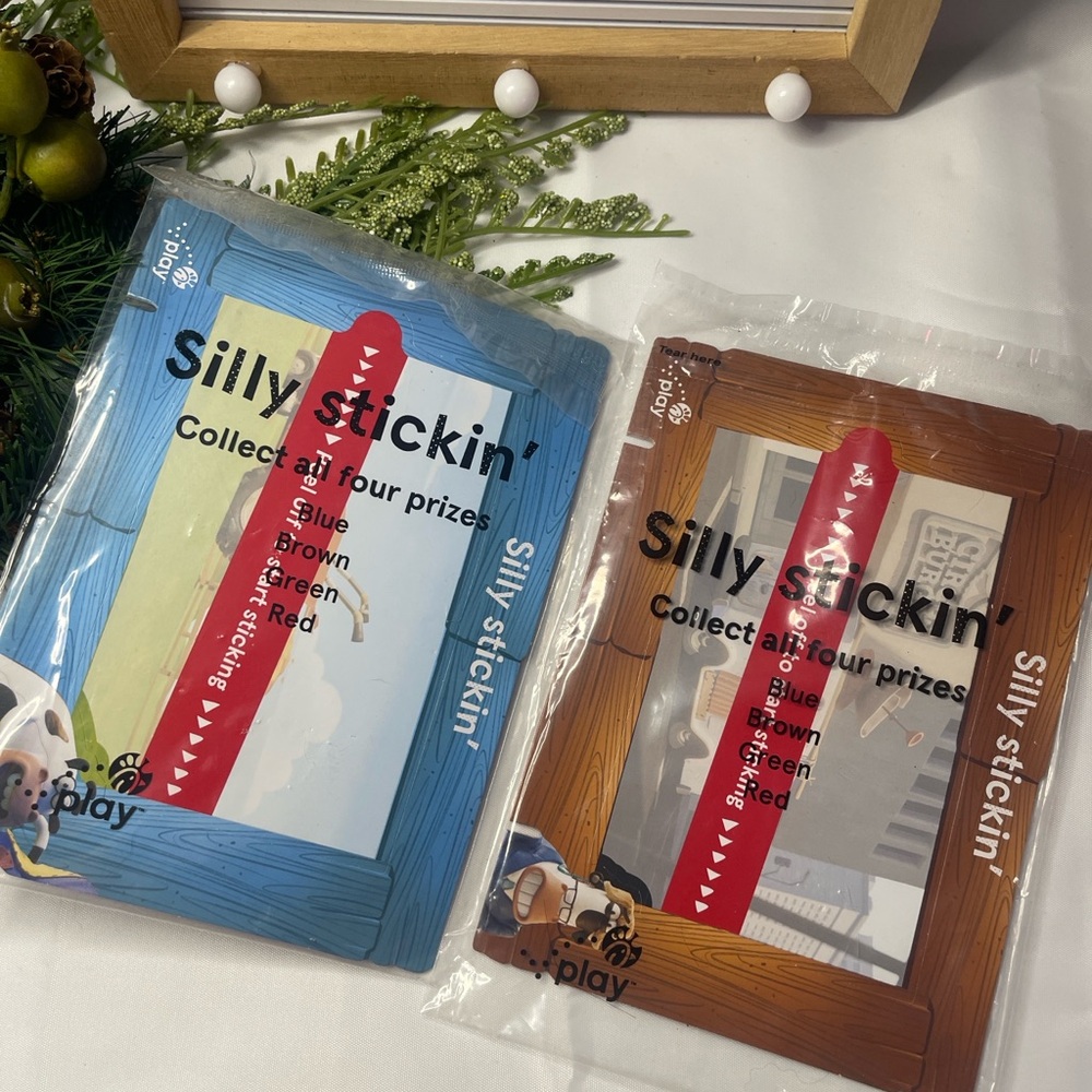 Chick-fil-A Silly Stickin’ Toys – Blue & Brown Frames – New